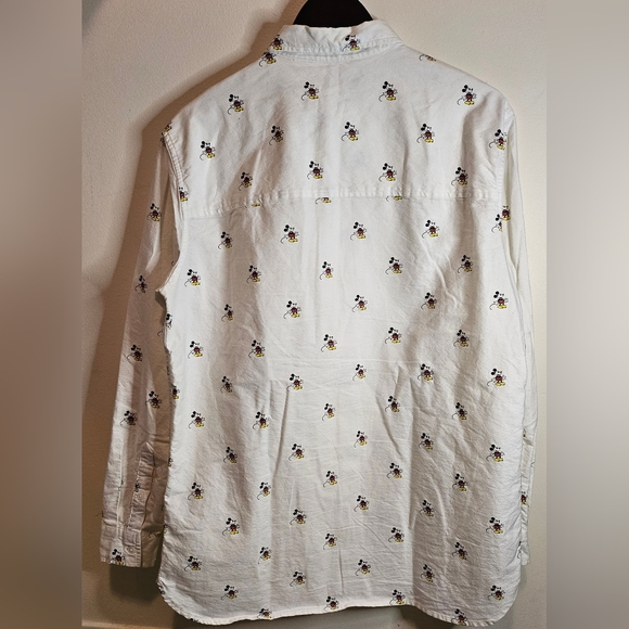 H&M Disney Collab White Shirt with Mickey Mouse Print Mens Medium - Picture 2 of 8